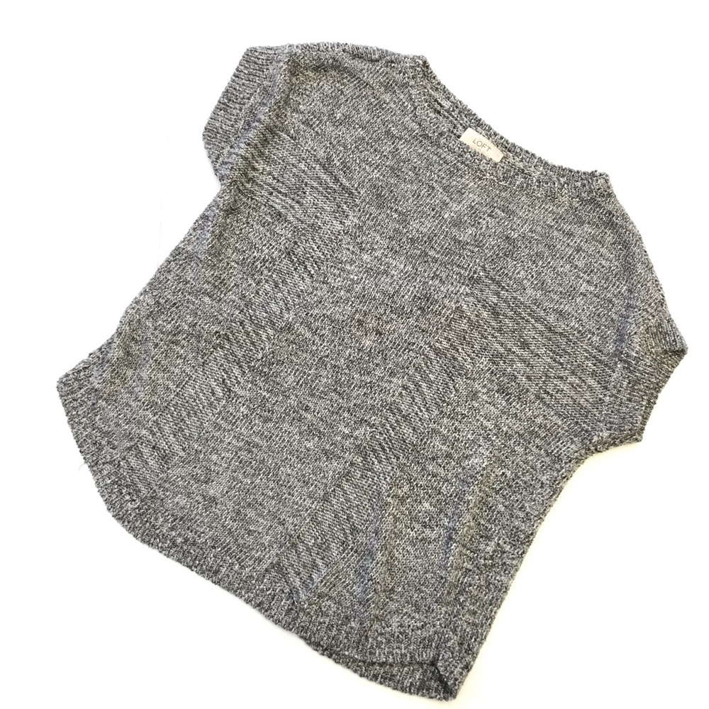 Ann Taylor LOFT Gray Heathered Knit Sweater Size S
